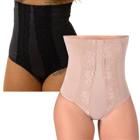 Kit 2 Calcinhas Cinta Modeladora em Renda Suplex Pós Parto - MM119