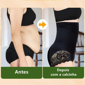 Calcinha Modeladora com Renda e Barbatanas - MM106